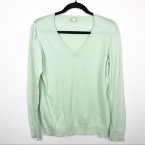 J.Crew Vneck Long Sleeve Sweater Green M